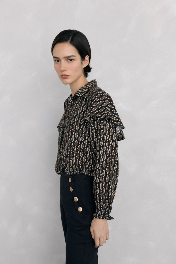 Pedro del Hierro Blusa estampada capa Cizento