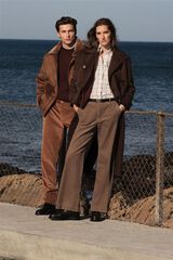 Pedro del Hierro Cal&ccedil;as de veludo cl&aacute;ssicas de perna larga Marrom