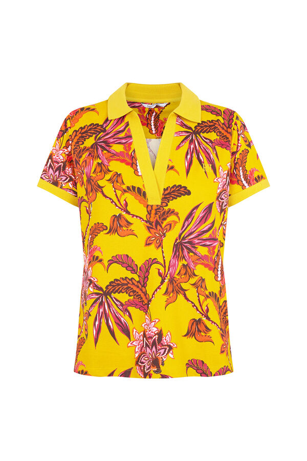 Pedro del Hierro Polo de manga curta estampado Amarelo