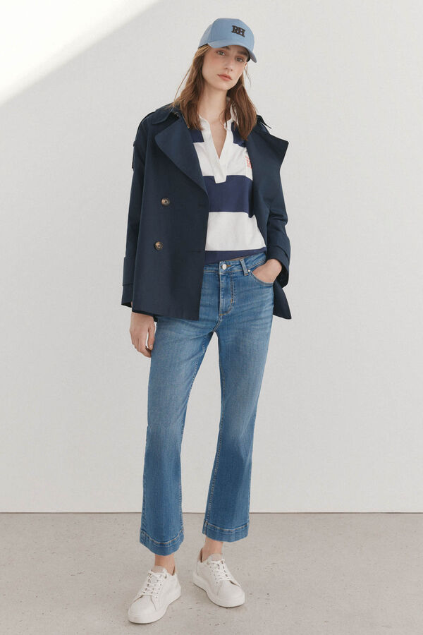 Pedro del Hierro Polo rayas manga larga Azul