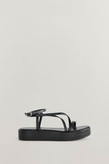 Pedro del Hierro Sandalia negra plataforma midi Negro