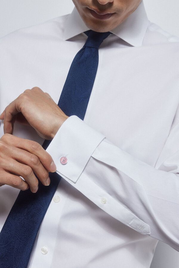 Pedro del Hierro camisa gémeos lisa non iron + antimanchas Branco