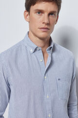 Pedro del Hierro camisa seersucker riscas Azul