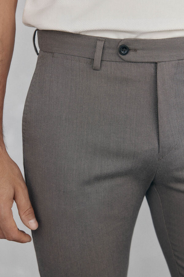 Pedro del Hierro Cal&ccedil;a cal&ccedil;as chino com estampa slim fit Beige