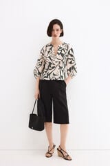 Pedro del Hierro Blusa estampada Beige
