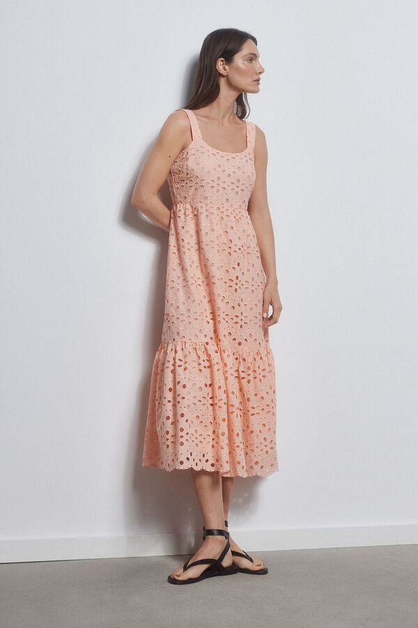 Pedro del Hierro Vestido algodon perforado Rosa