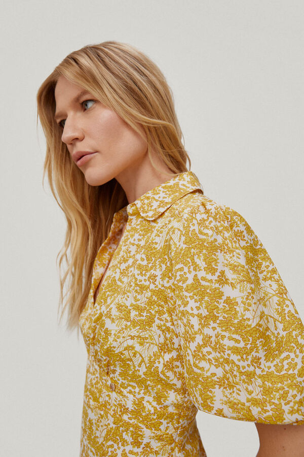 Pedro del Hierro Vestido fluido estampado floral Amarillo