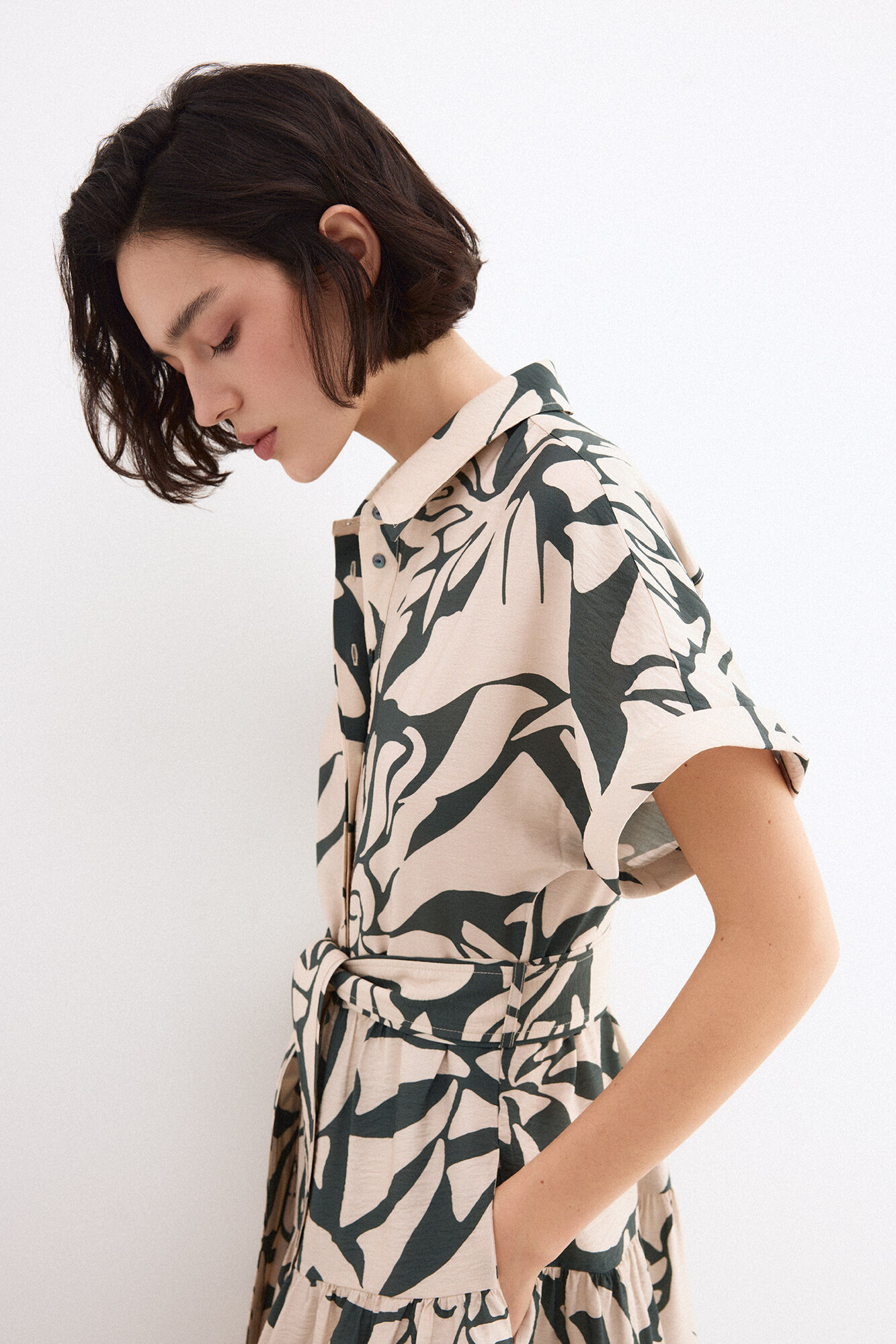 Pedro del Hierro Vestido camisero estampado