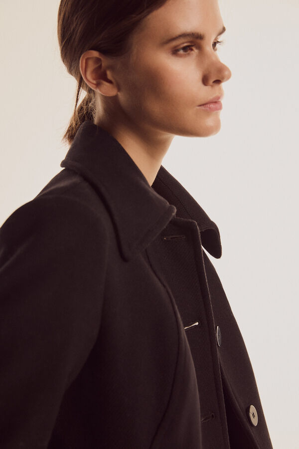 Pedro del Hierro Abrigo botones Negro