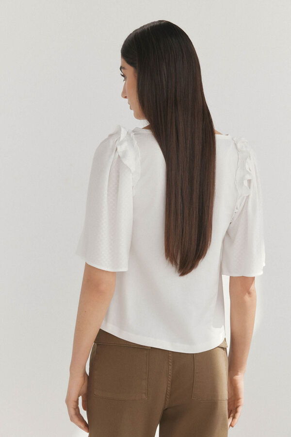 Pedro del Hierro Camiseta lisa combinada Blanco