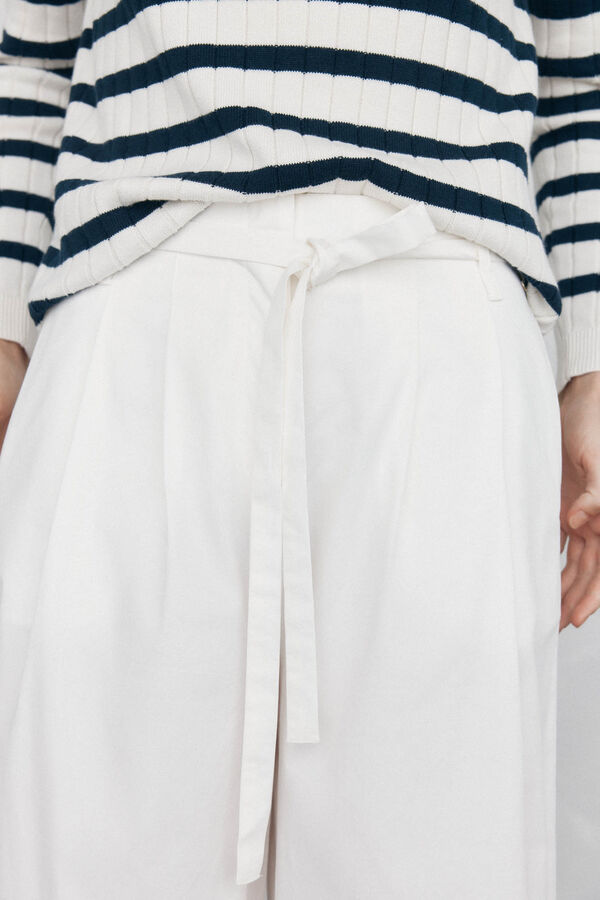 Pedro del Hierro Cal&ccedil;as wide leg Branco