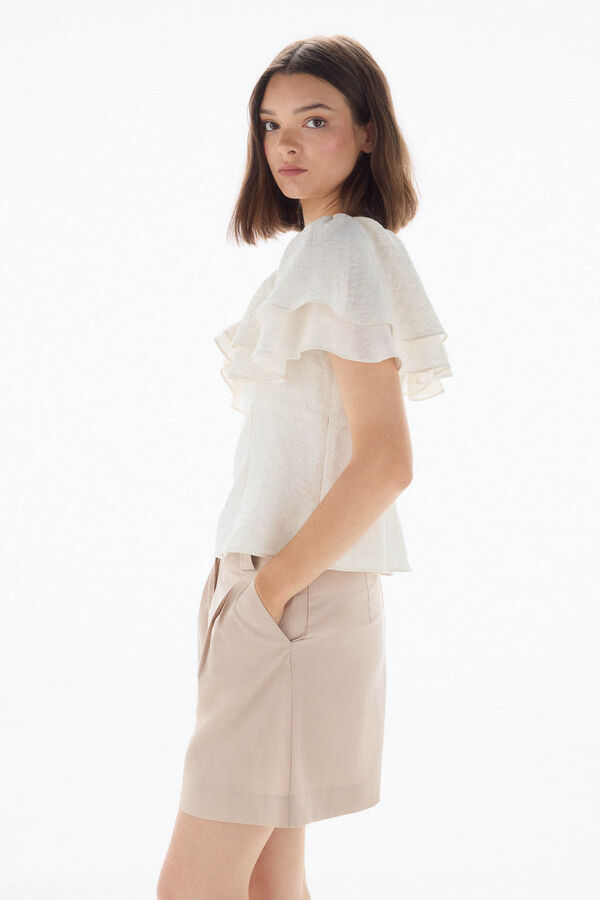 TFP by Tamara Falcó Top rústico volantes Blanco