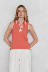 Pedro del Hierro Polo liso mangas Coral