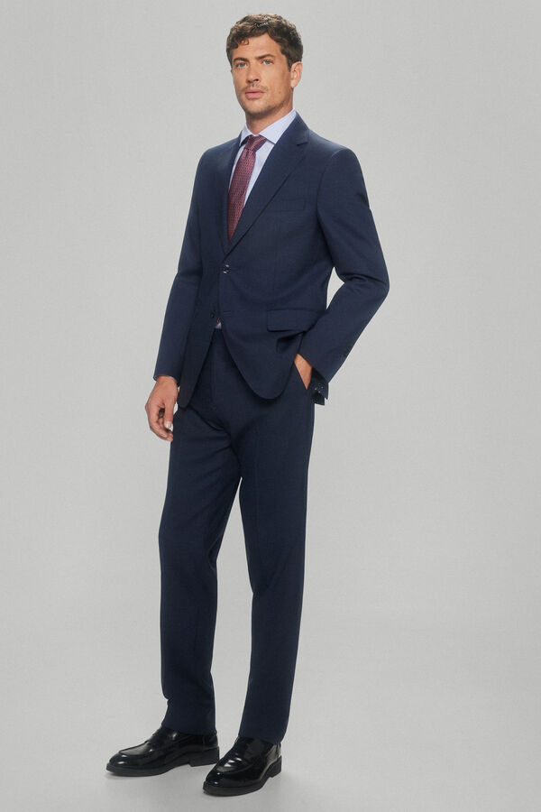 Pedro del Hierro Blazer em micro xadrez tailored Azul