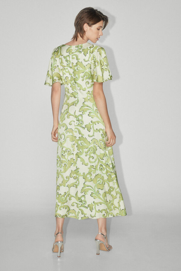 TFP by Tamara Falcó Vestido M/C estampado cenefa Verde