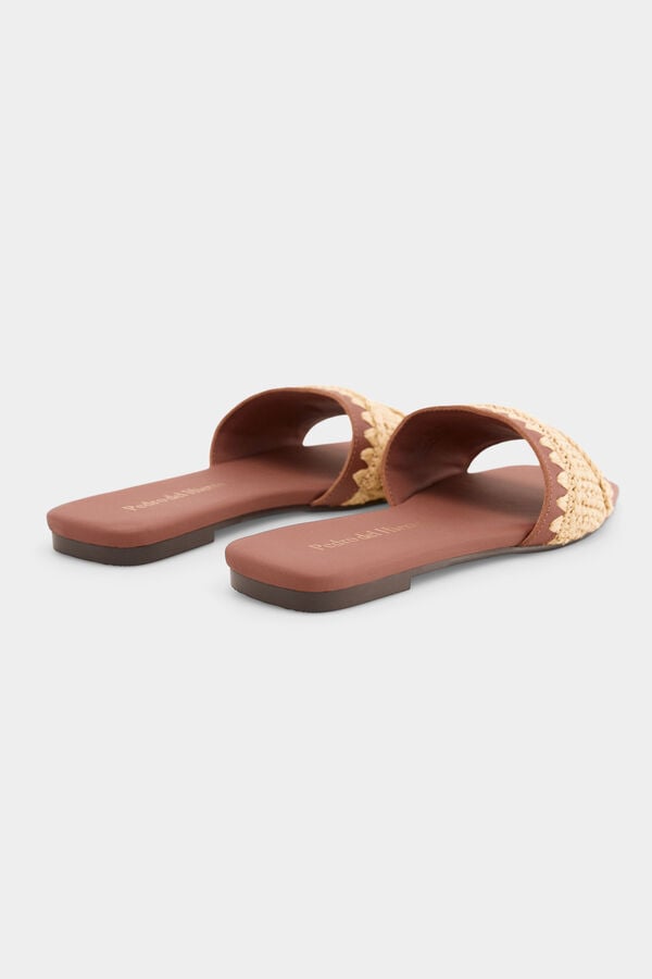 Pedro del Hierro Sand&aacute;lia rasa com logo Ecru