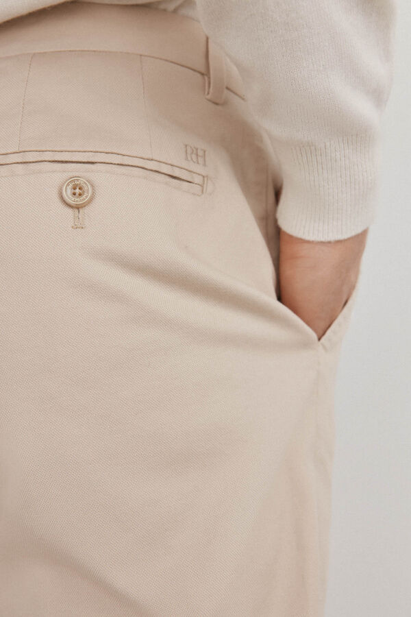 Pedro del Hierro Pantal&oacute;n chino lino regular fit Beige