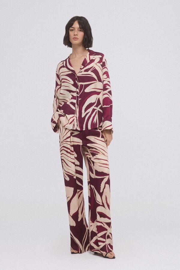 TFP by Tamara Falc&oacute; Camisa de pijama estampada Bordeaux