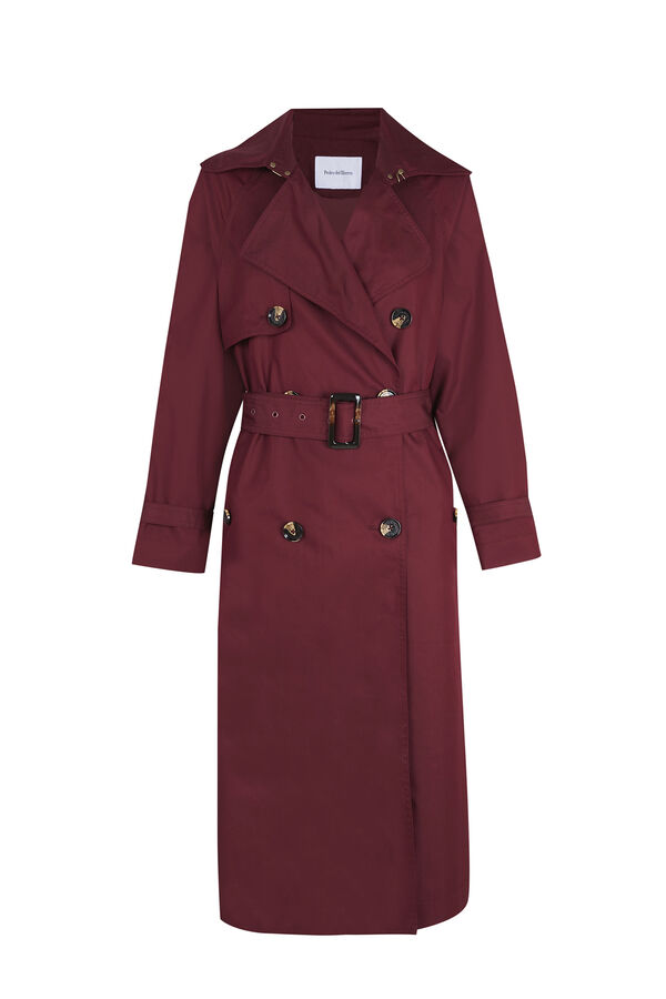 Pedro del Hierro Gabardina comprida len&ccedil;o Bordeaux