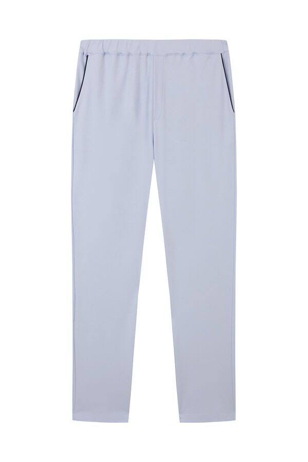 Pedro del Hierro Cal&ccedil;a comprida de pijama em algod&atilde;o espanhol Azul