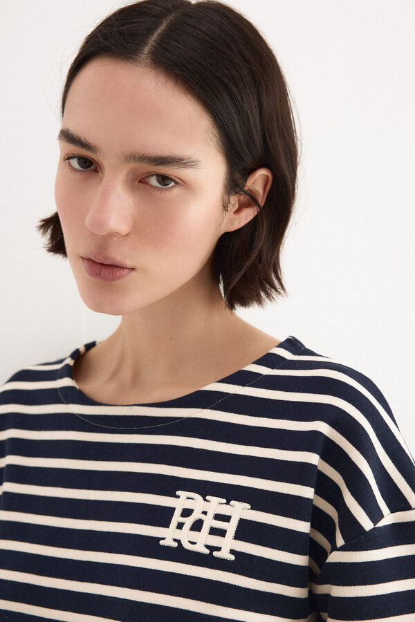 Pedro del Hierro Sweatshirt &agrave;s riscas com logo pdh Azul