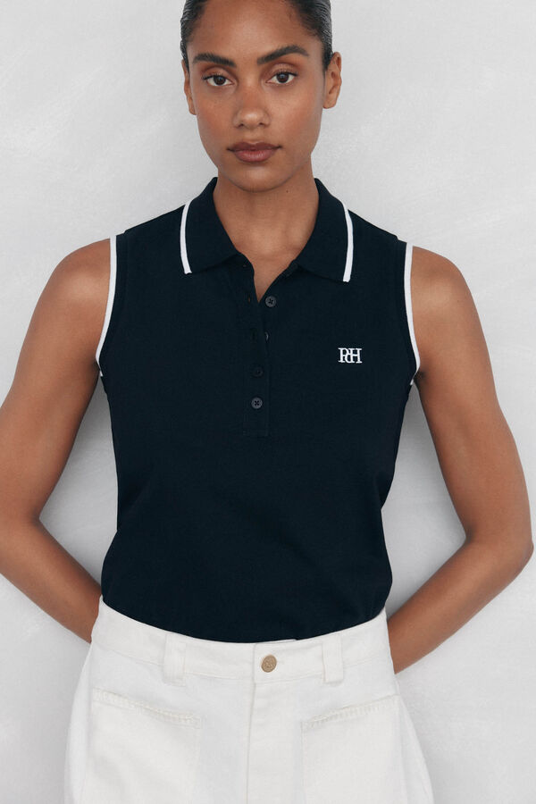 Pedro del Hierro Polo sin mangas contrastes Negro
