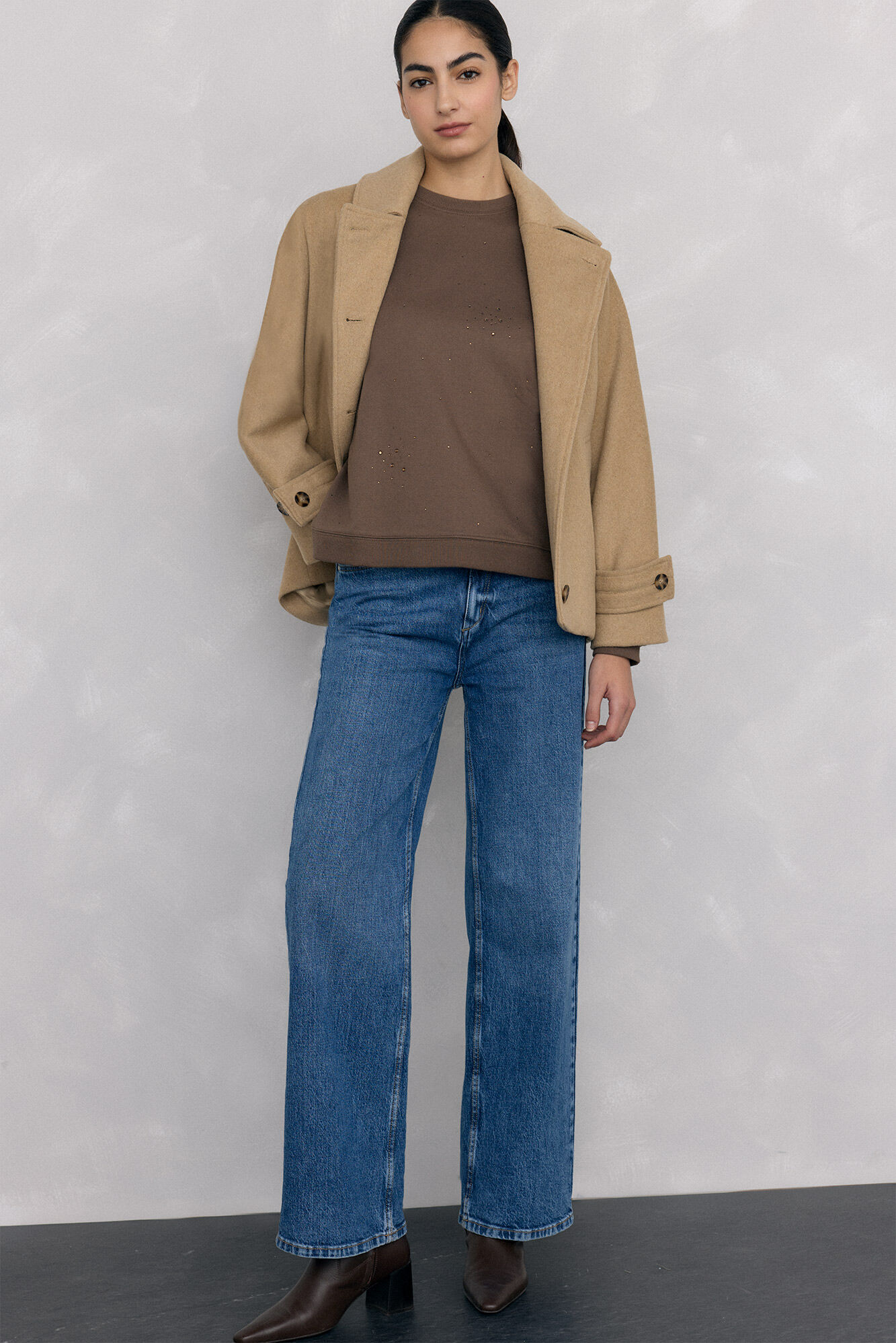Pedro del Hierro Sweatshirt com detalhe de mi&ccedil;angas