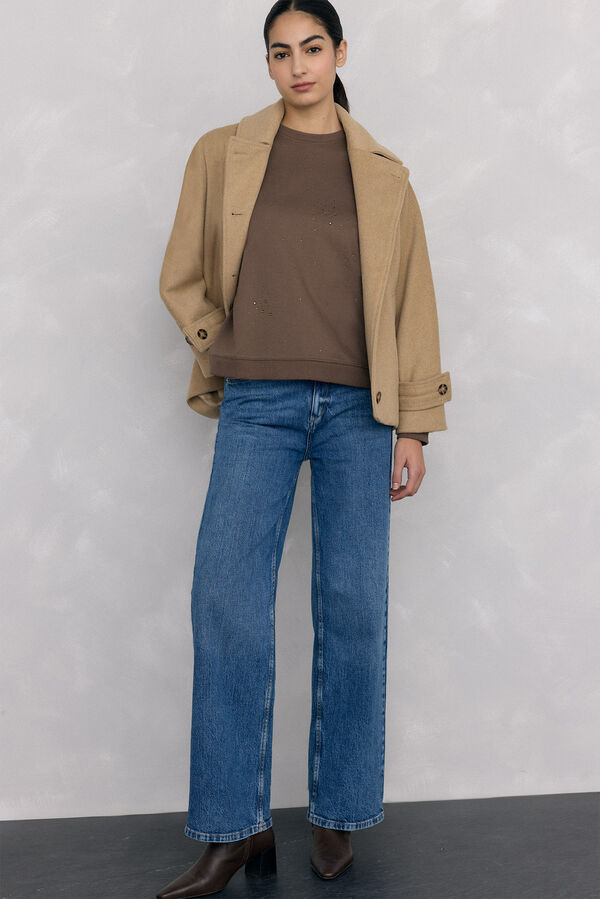 Pedro del Hierro Sweatshirt com detalhe de mi&ccedil;angas Verde