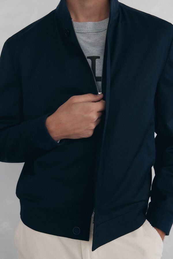 Pedro del Hierro Cazadora bomber de lana Azul