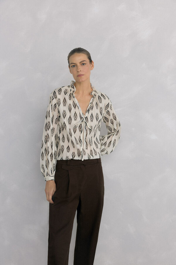 Pedro del Hierro Blusa estampada Marfil