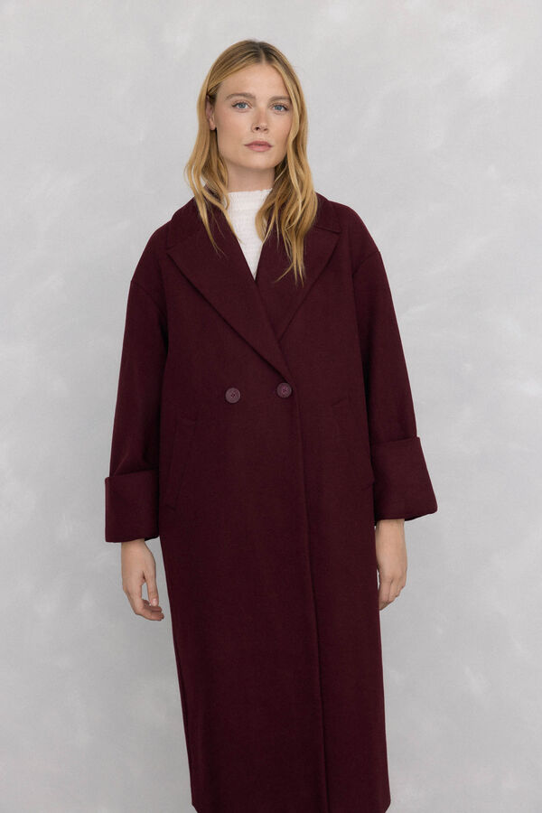 Pedro del Hierro Abrigo oversize Burdeos