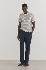 Pedro del Hierro Camiseta estruturada riscas Azul