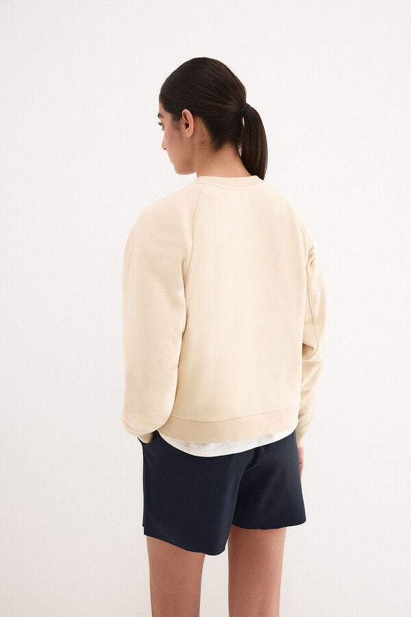 Pedro del Hierro Sweatshirt activewear com logo Ecru