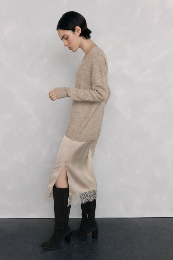 Pedro del Hierro Vestido de malha Beige