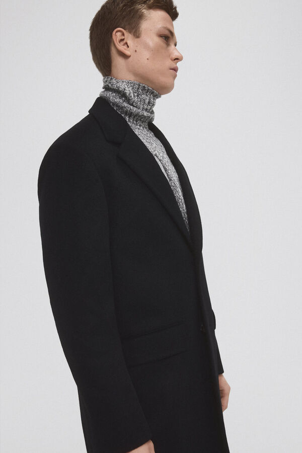 Pedro del Hierro Abrigo negro Negro