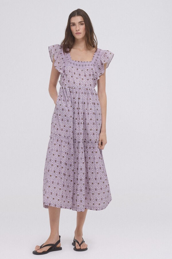 Pedro del Hierro Vestido t&uacute;nica estampado P&uacute;rpura