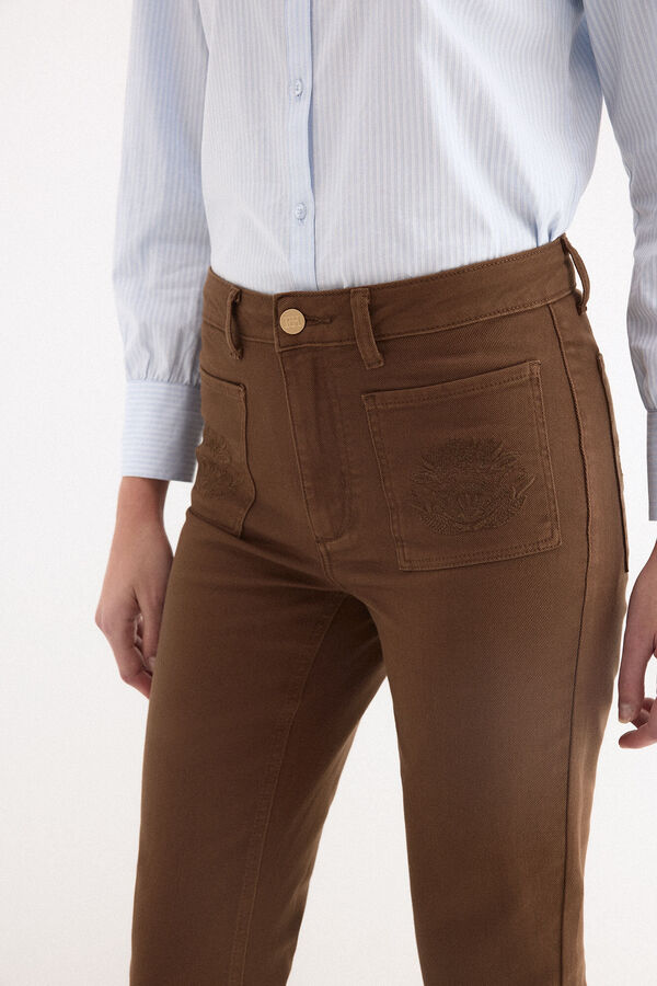 Pedro del Hierro Jeans flare cropped Marrom