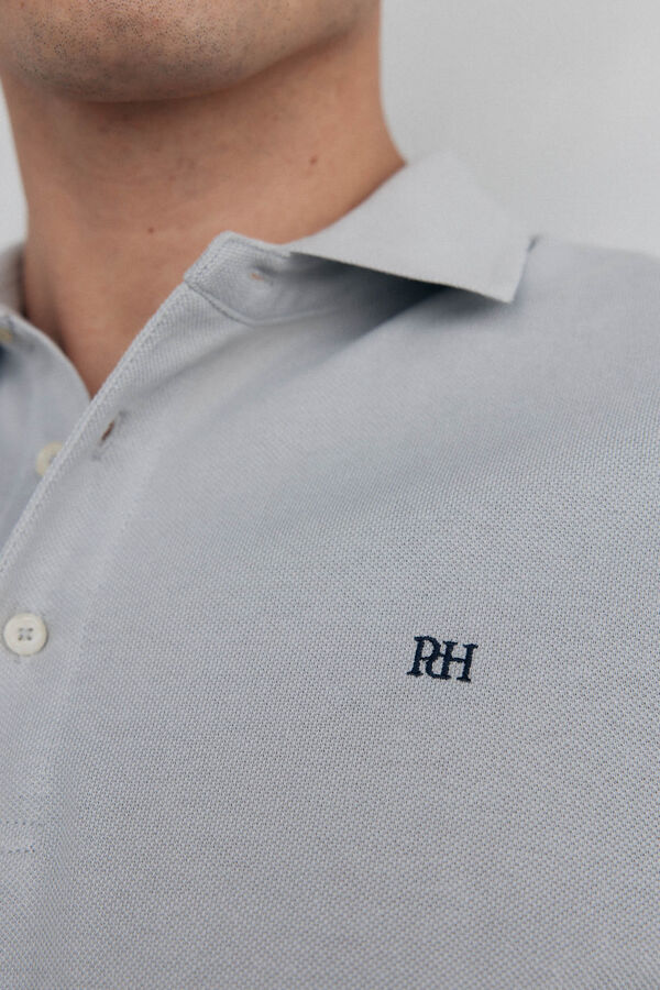 Pedro del Hierro Polo b&aacute;sico manga larga Gris
