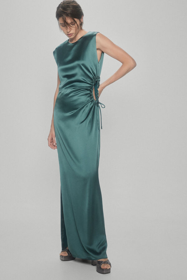 Pedro del Hierro Vestido cut out frunce. Verde