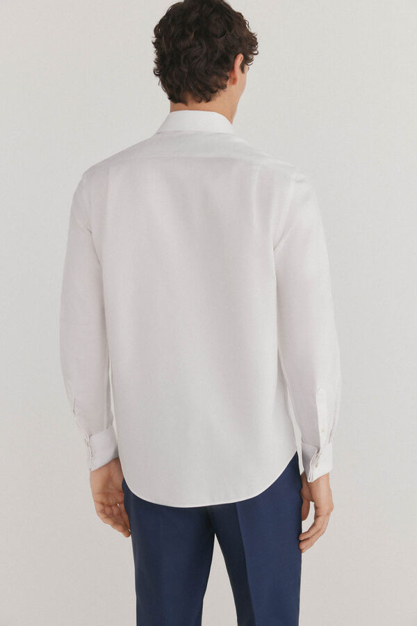 Pedro del Hierro Camisa lisa sem ferro + abotoaduras resistentes a manchas Branco