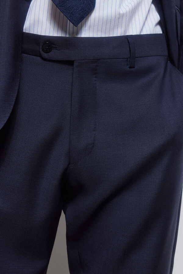 Pedro del Hierro Pantal&oacute;n cuadrill&eacute; tailored fit Azul