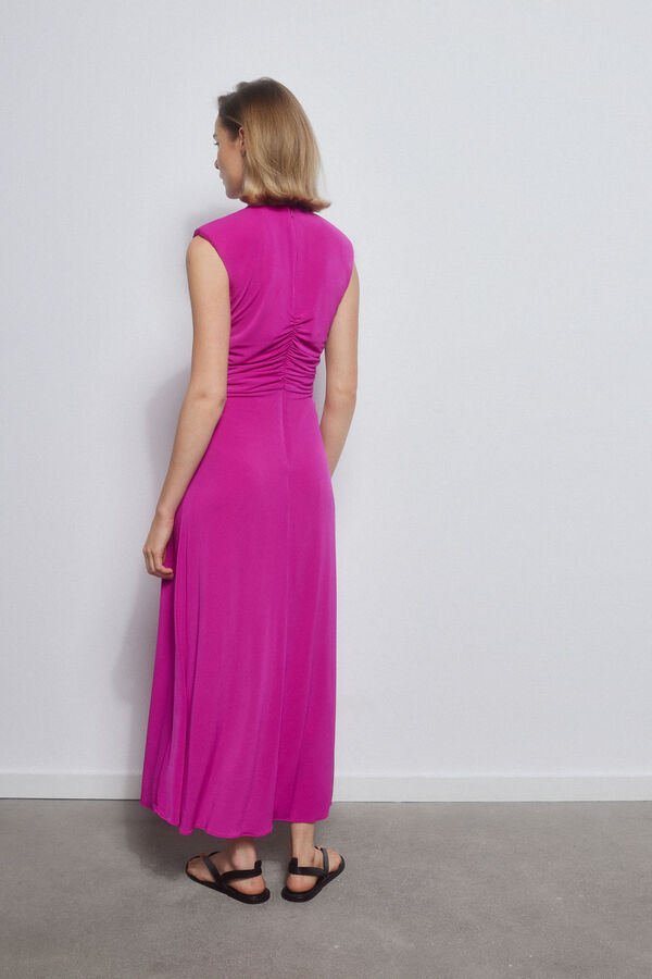 Pedro del Hierro Vestido frunces fucsia Rosa