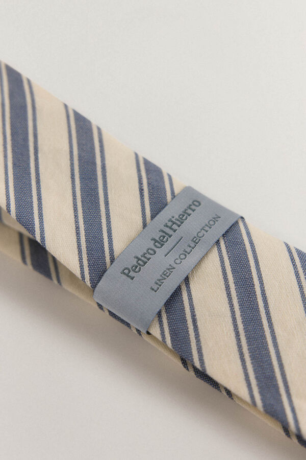 Pedro del Hierro Gravata seda natural Azul