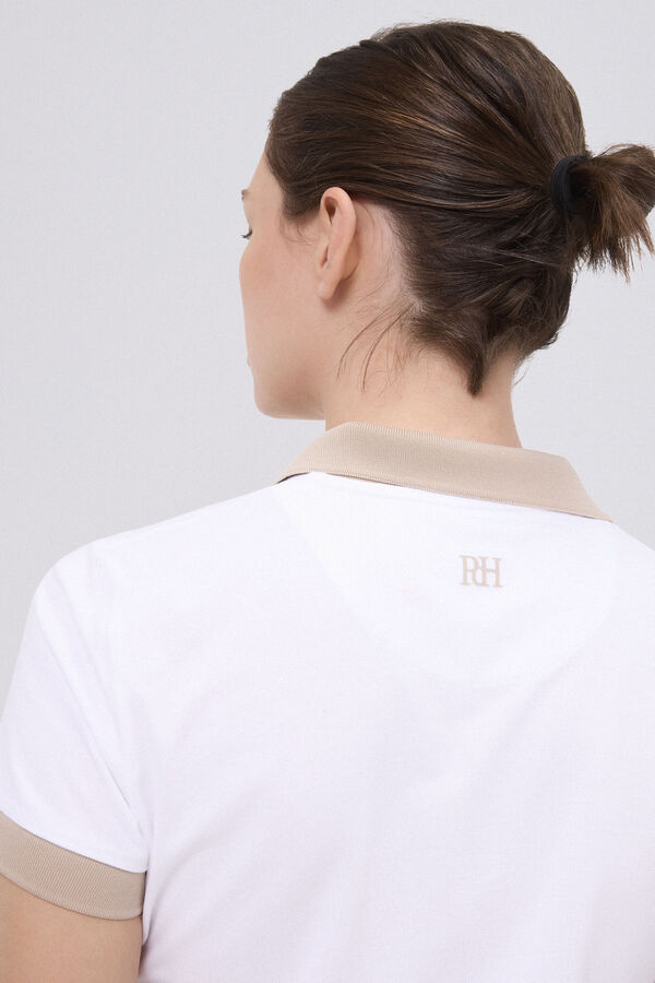 Pedro del Hierro Pólo de golfe de manga curta Ecru