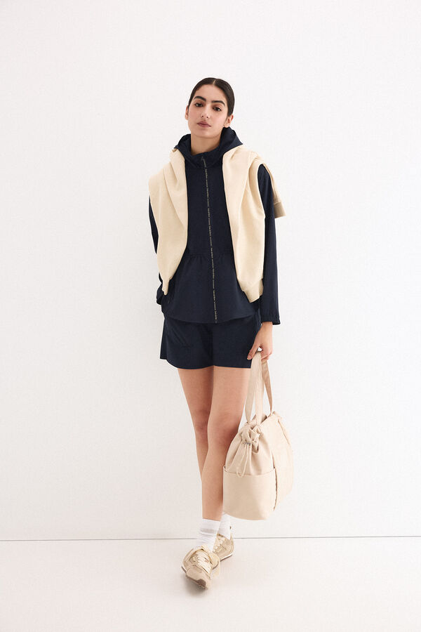 Pedro del Hierro Sudadera tejido t&eacute;cnico peplum Azul