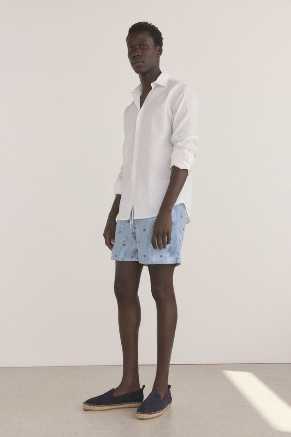 Pedro del Hierro Mai&ocirc; com estampado de logo riscas Azul