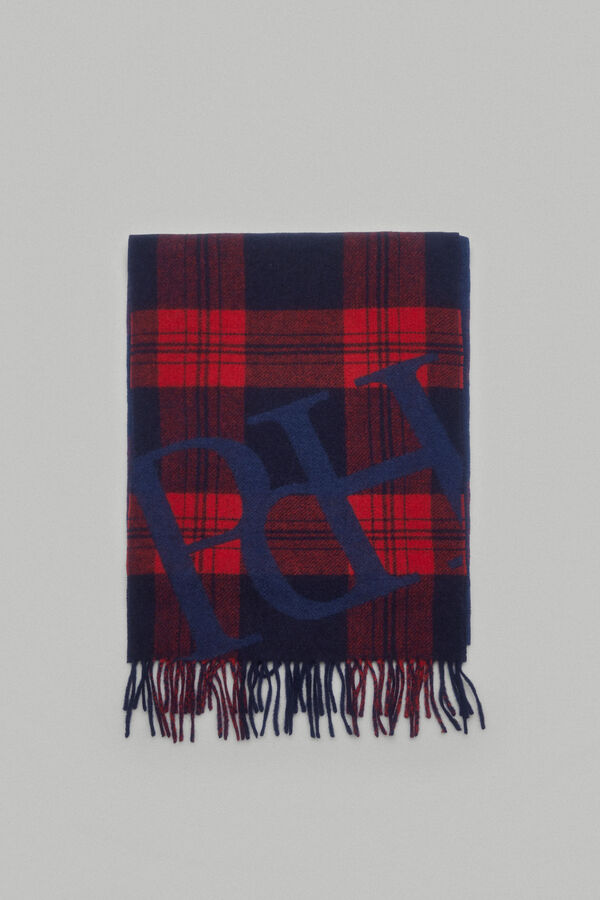 Pedro del Hierro Cachecol tecido xadrez Azul