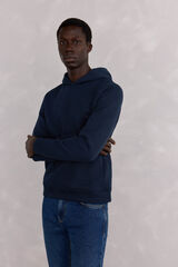 Pedro del Hierro Sweatshirt capuz logo bordado Azul