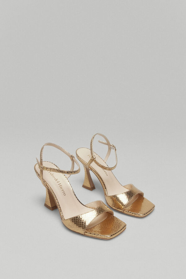 Pedro del Hierro Sandalia tac&oacute;n dorada Amarillo