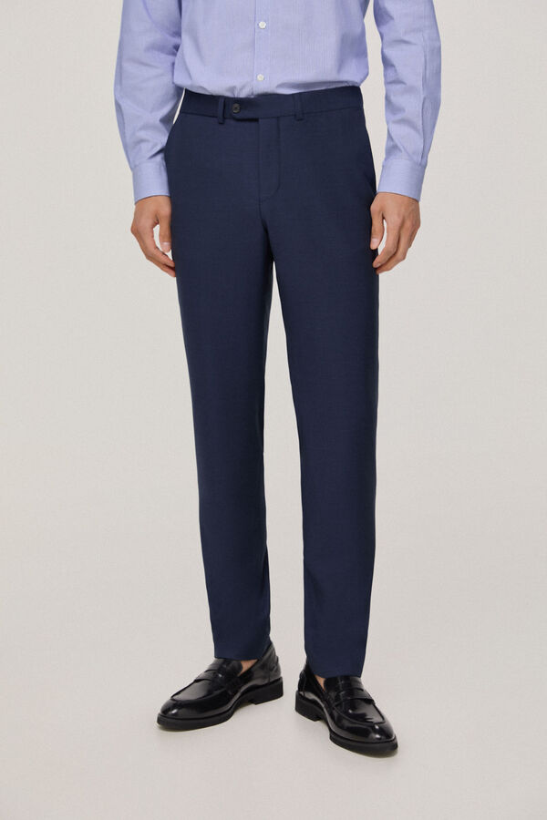 Pedro del Hierro Pantal&oacute;n traje ojo de perdiz en slim fit Azul